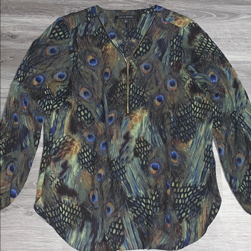 Peacock zipper shirt